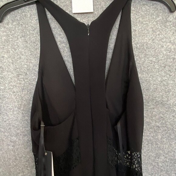 31.  Aqua Black Long Mermaid Shape Gown with Lace Design Size 6 - Picture 5 of 7